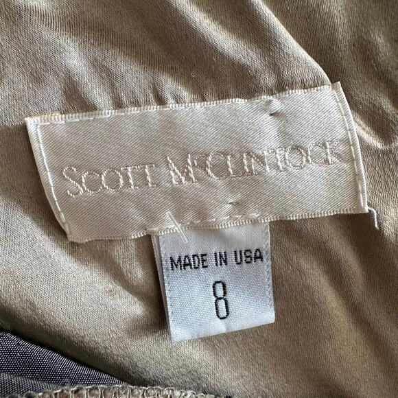 Scott McClintock VTG 90s USA Made Elegant‎ Satin Beige Nude Slip Long Dress 8 - Picture 6 of 11